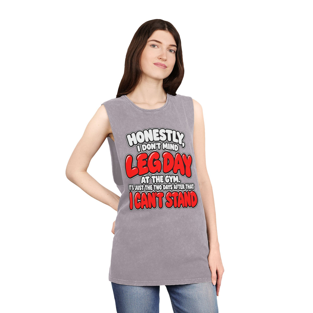 Honestly Leg Day – Stonewash Tank