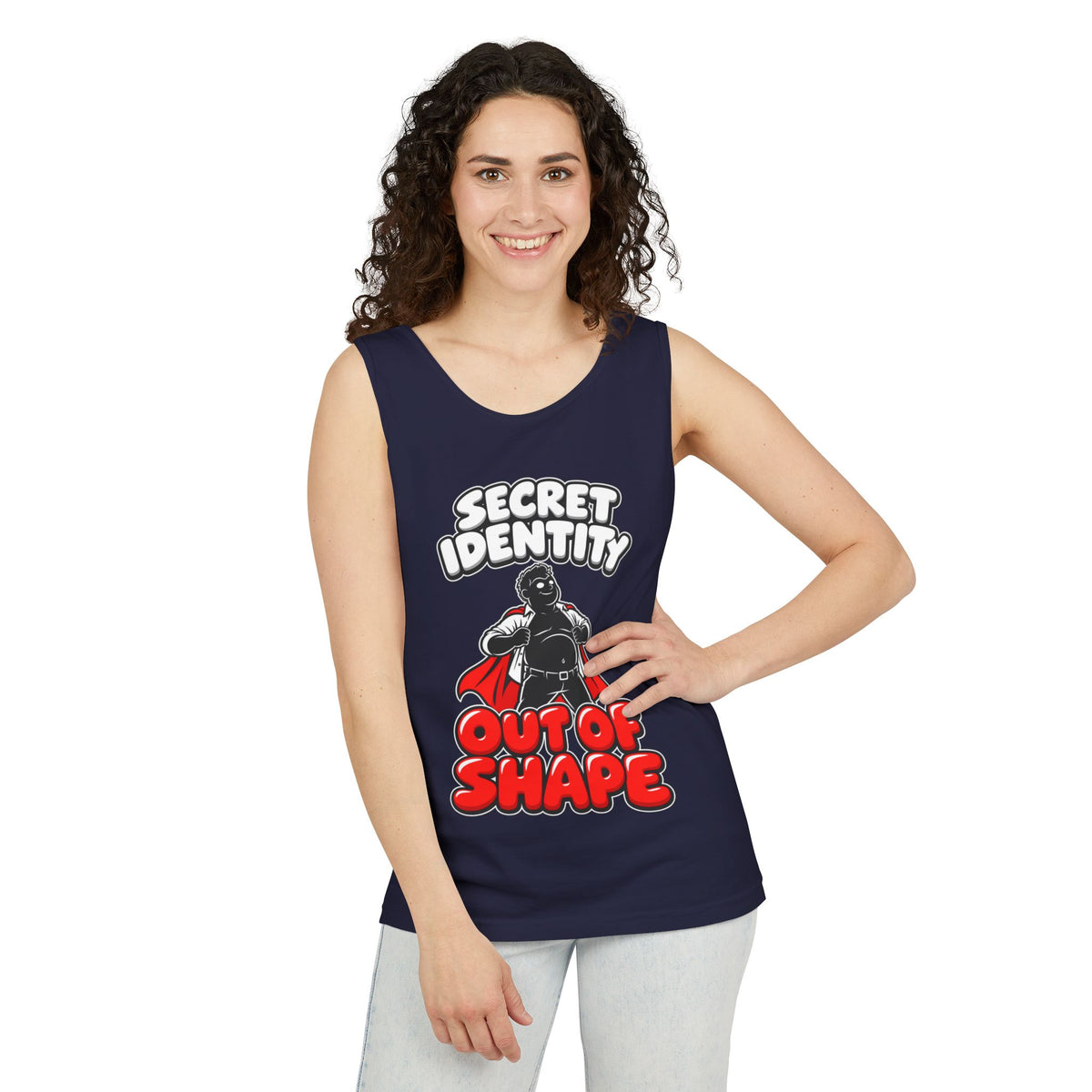 Secret Identity: Out of Shape – Comfort Colors Garment-Dyed Tank