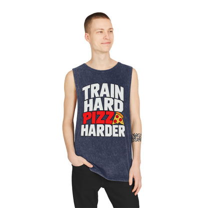 Train Hard Pizza Harder – Stonewash Tank