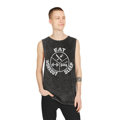 Eat Sleep Workout – Emblem – Stonewash Tank