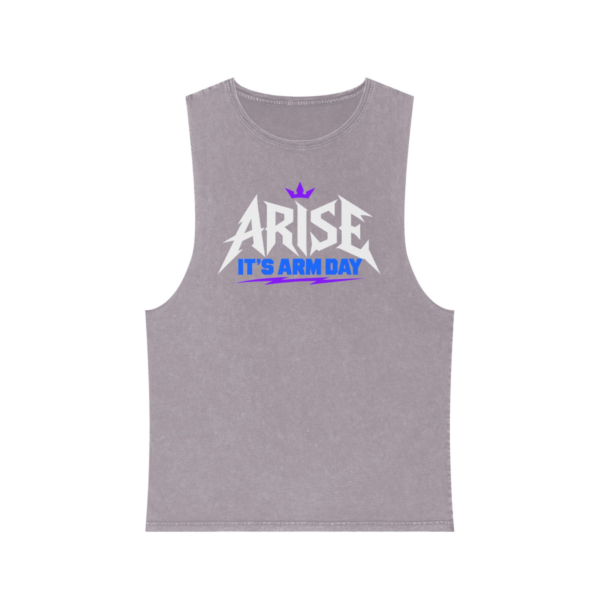 Arise, It’s Arm Day — Minimal Crown – Stonewash Tank