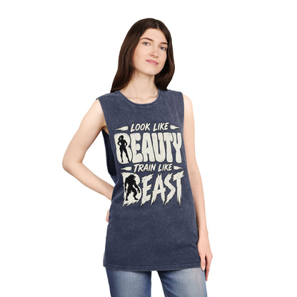 Look Like Beauty / Train Like Beast – Stonewash Tank