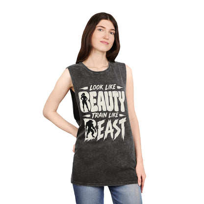 Look Like Beauty / Train Like Beast – Stonewash Tank