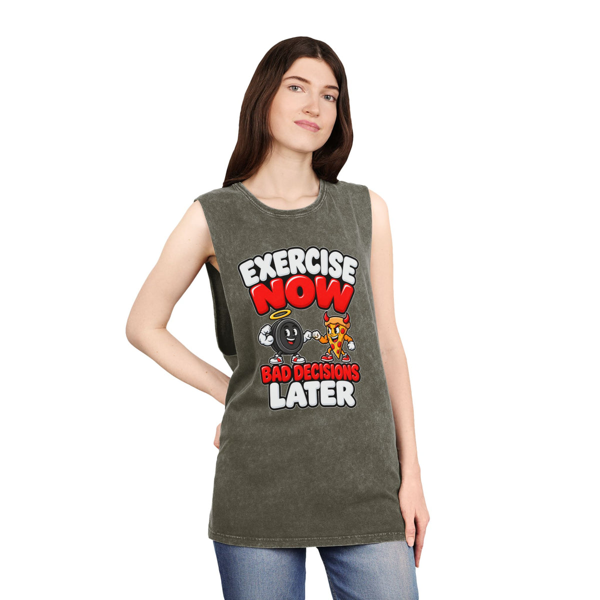Exercise Now Bad Decisions Later – Stonewash Tank