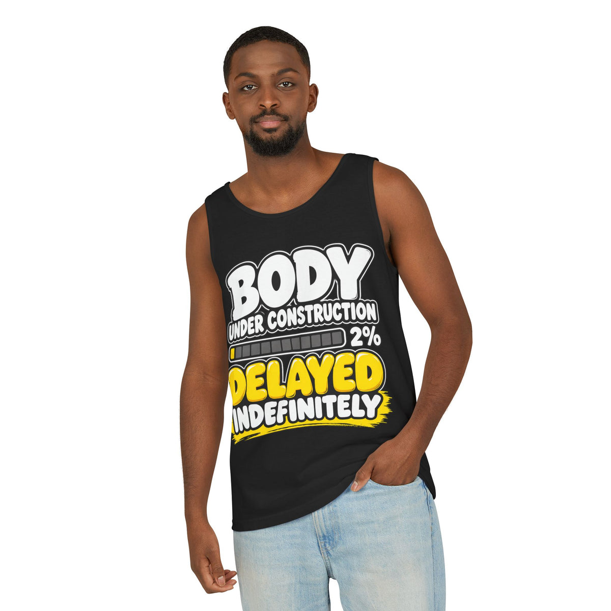 Body Under Construction – 2 Percent – Comfort Colors Garment-Dyed Tank