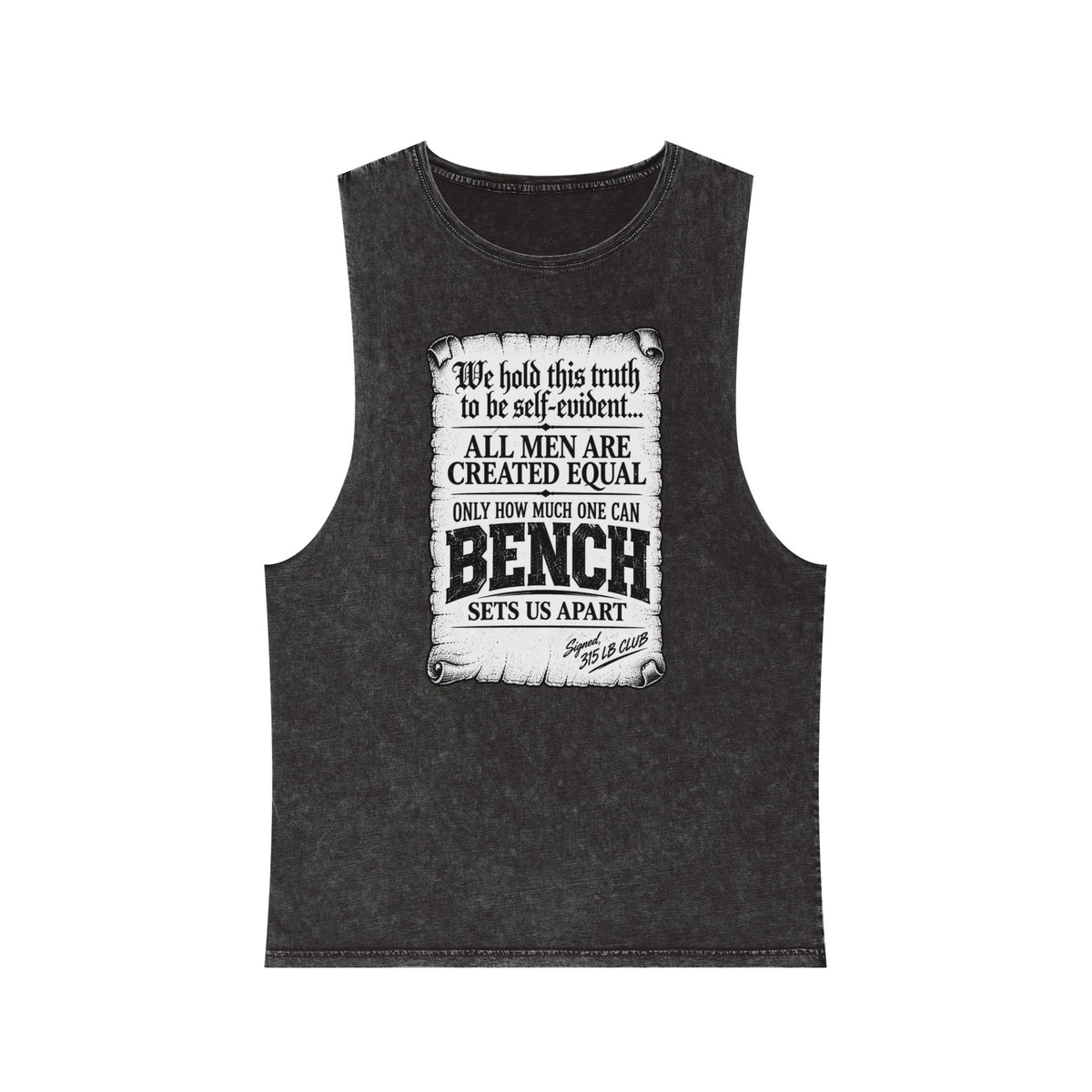 All Men Are Created Equal – Scroll Design – Stonewash Tank