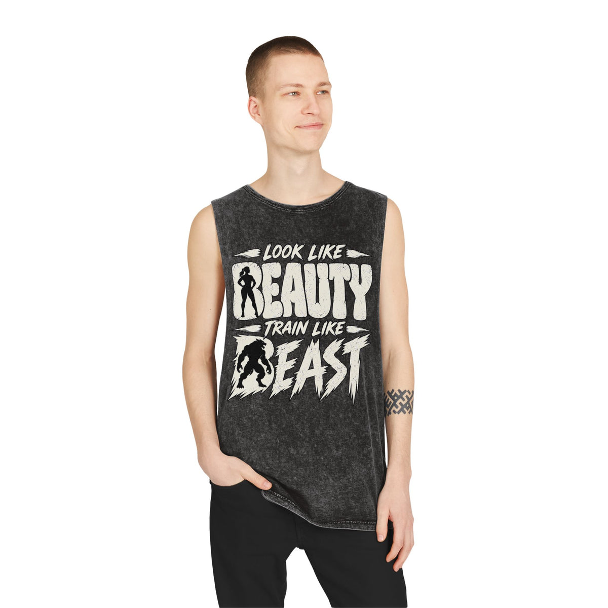 Look Like Beauty / Train Like Beast – Stonewash Tank