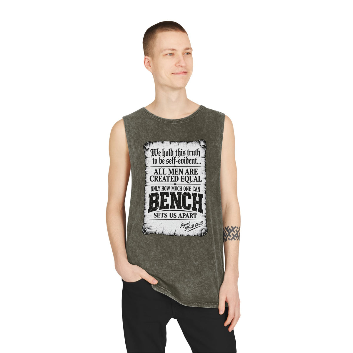 All Men Are Created Equal – Scroll Design – Stonewash Tank