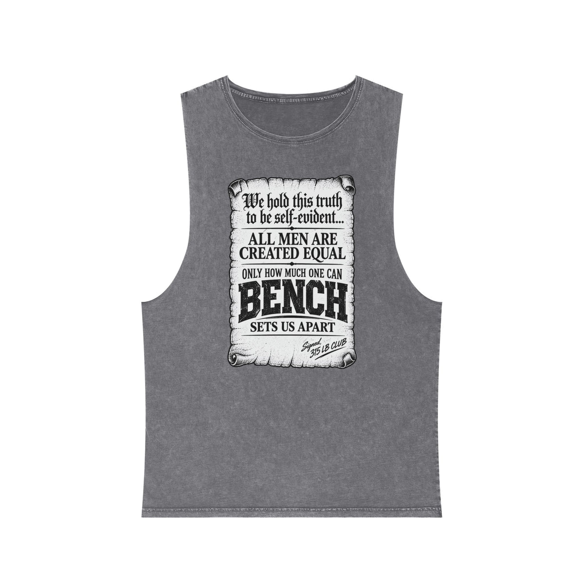 All Men Are Created Equal – Scroll Design – Stonewash Tank
