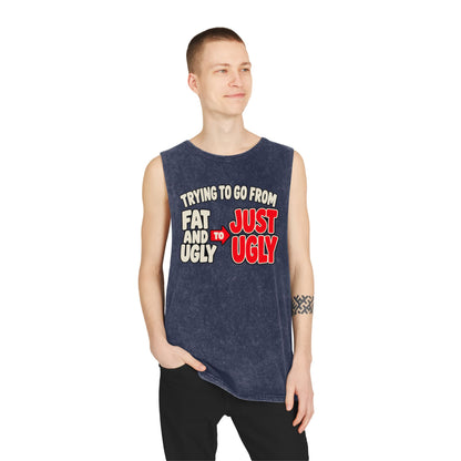 Trying to Go from Fat and Ugly to Just Ugly – Arrow – Stonewash Tank