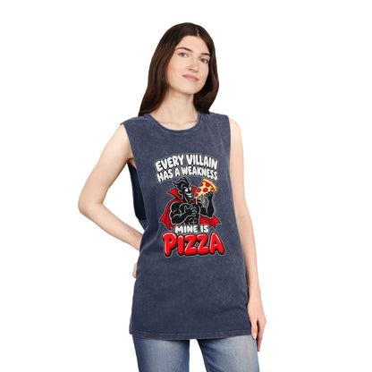 Every Villain Has a Weakness: Pizza – Stonewash Tank