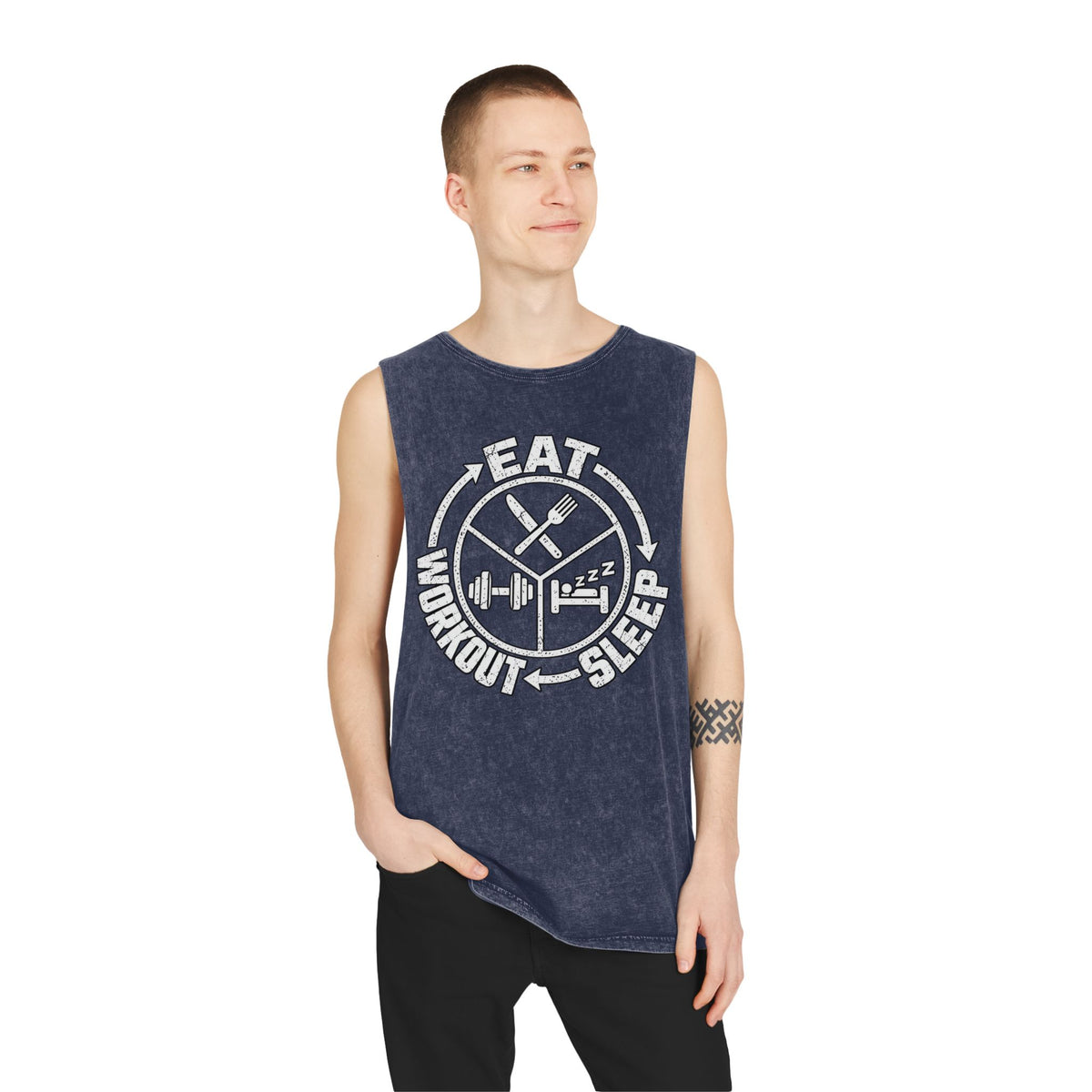 Eat Sleep Workout – Stonewash Tank