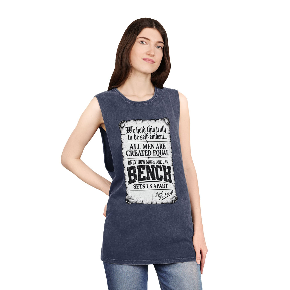 All Men Are Created Equal – Scroll Design – Stonewash Tank