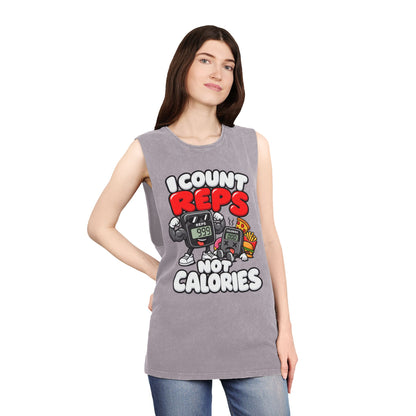 I Count Reps Not Calories – Stonewash Tank