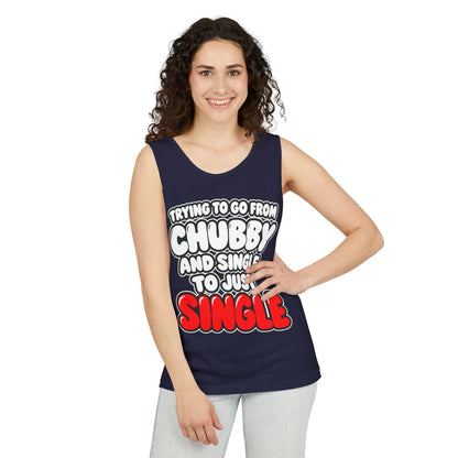 Chubby and Single to Just Single – Comfort Colors Garment-Dyed Tank