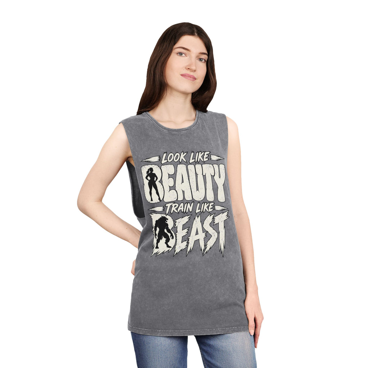 Look Like Beauty / Train Like Beast – Stonewash Tank