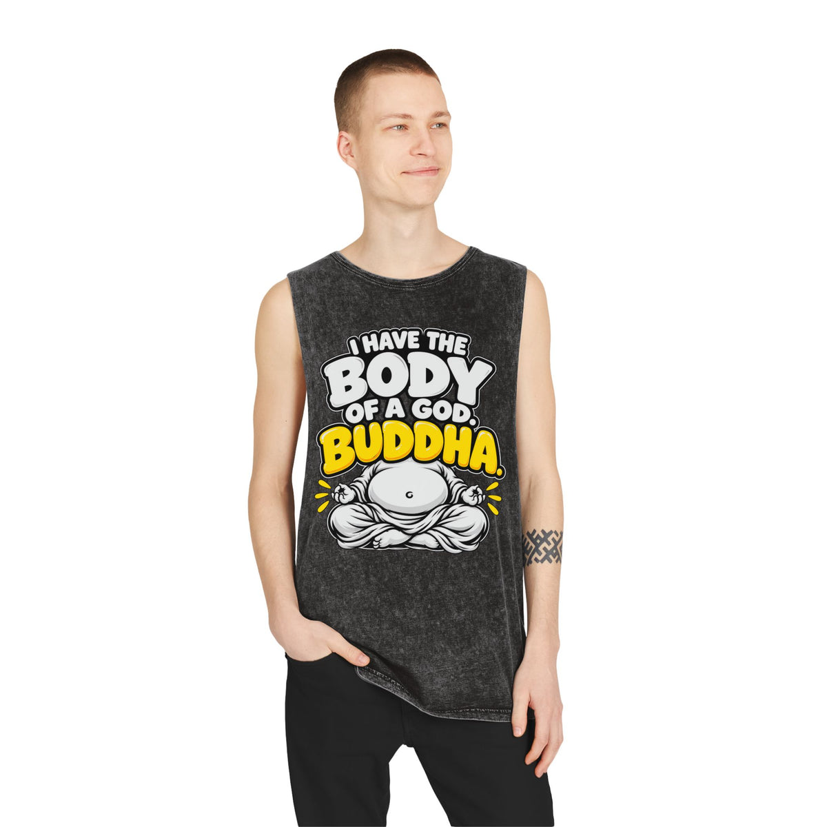I Have the Body of a God: Buddha – Stonewash Tank
