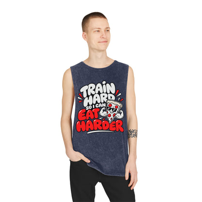 I Train Hard So I Can Eat Harder – Stonewash Tank