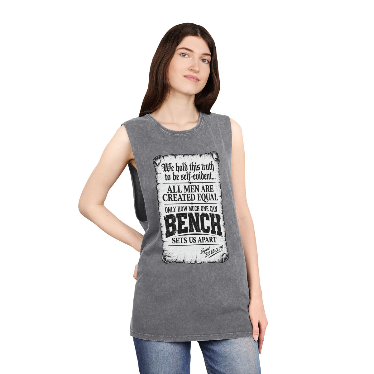All Men Are Created Equal – Scroll Design – Stonewash Tank