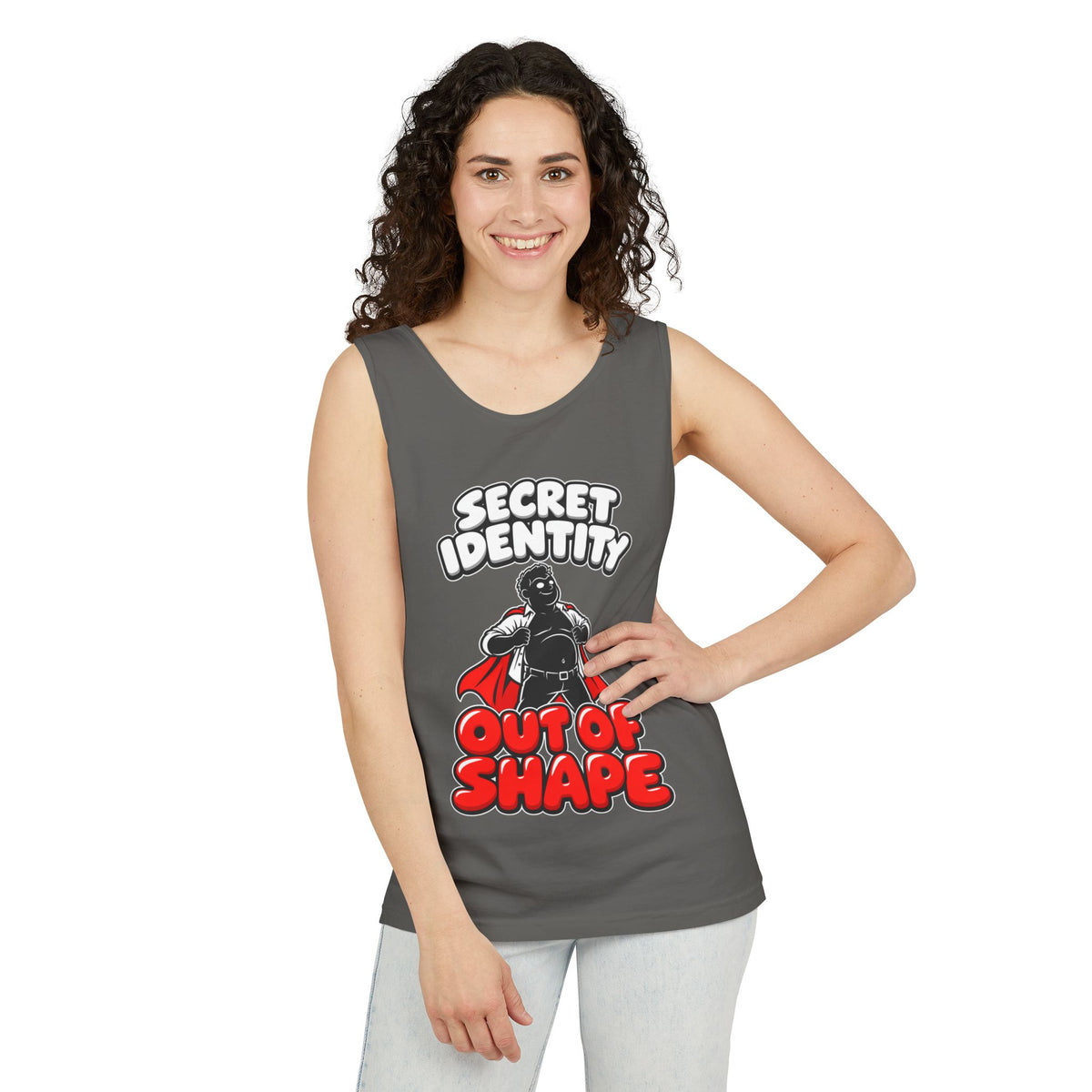 Secret Identity: Out of Shape – Comfort Colors Garment-Dyed Tank