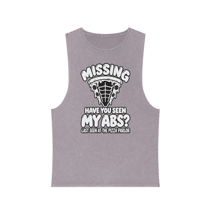 Missing: Have You Seen My Abs? / Last Seen at the Pizza Parlor – Stonewash Tank