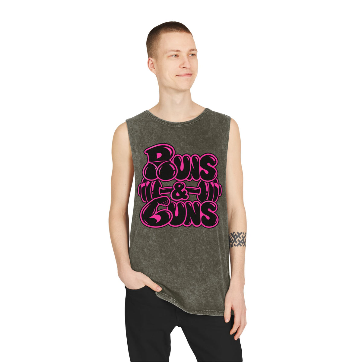 Buns and Guns – Stonewash Tank