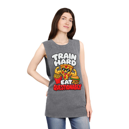 Train Hard Eat Questionably – Stonewash Tank