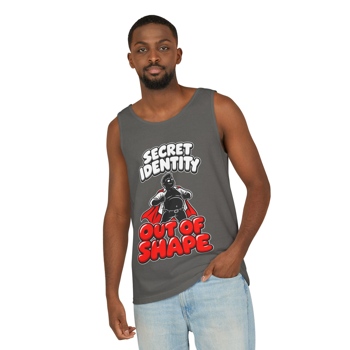Secret Identity: Out of Shape – Comfort Colors Garment-Dyed Tank