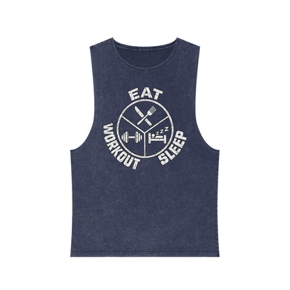 Eat Sleep Workout – Emblem – Stonewash Tank