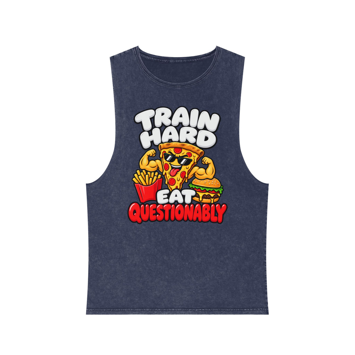 Train Hard Eat Questionably – Stonewash Tank