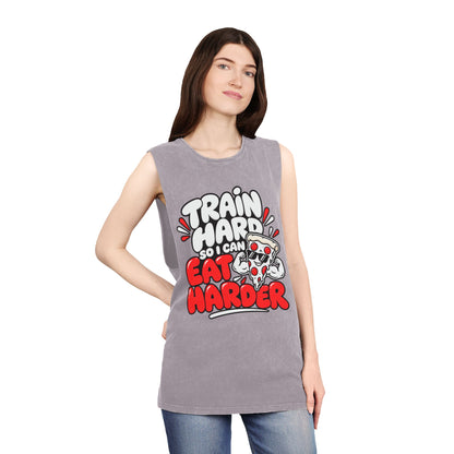 I Train Hard So I Can Eat Harder – Stonewash Tank
