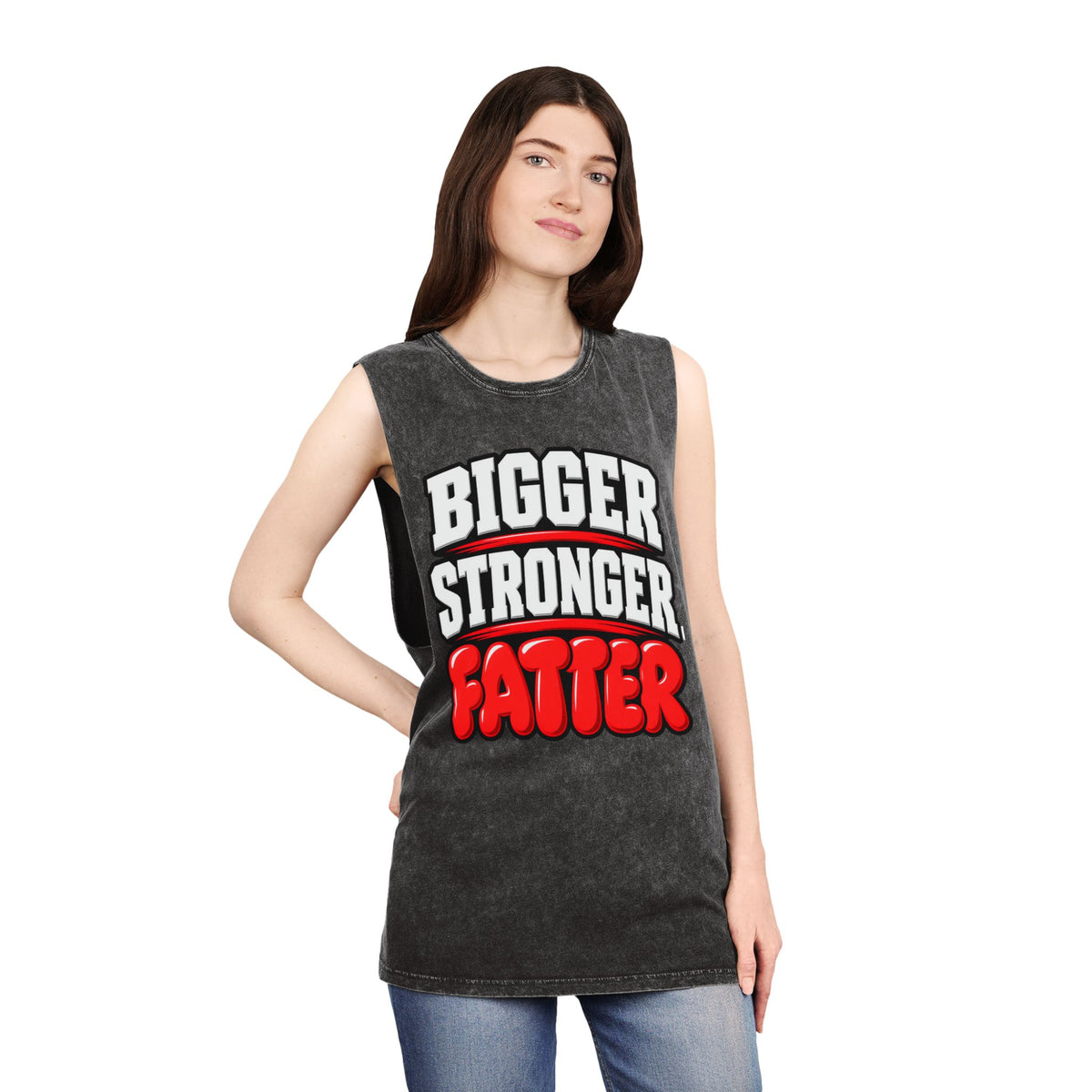 Bigger Stronger Fatter – Stonewash Tank