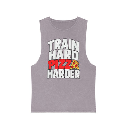 Train Hard Pizza Harder – Stonewash Tank