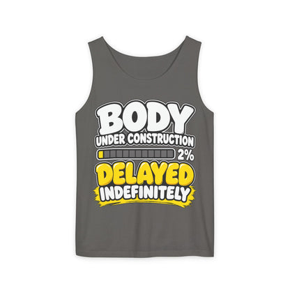 Body Under Construction – 2 Percent – Comfort Colors Garment-Dyed Tank
