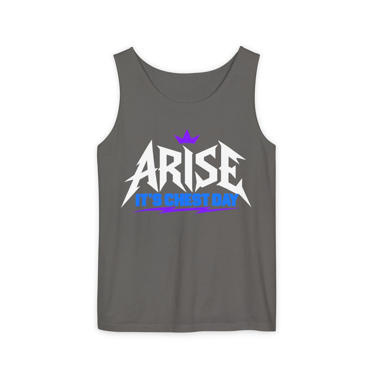 Arise, It’s Chest Day – Minimal Crown – Comfort Colors Garment-Dyed Tank