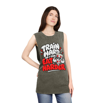 I Train Hard So I Can Eat Harder – Stonewash Tank