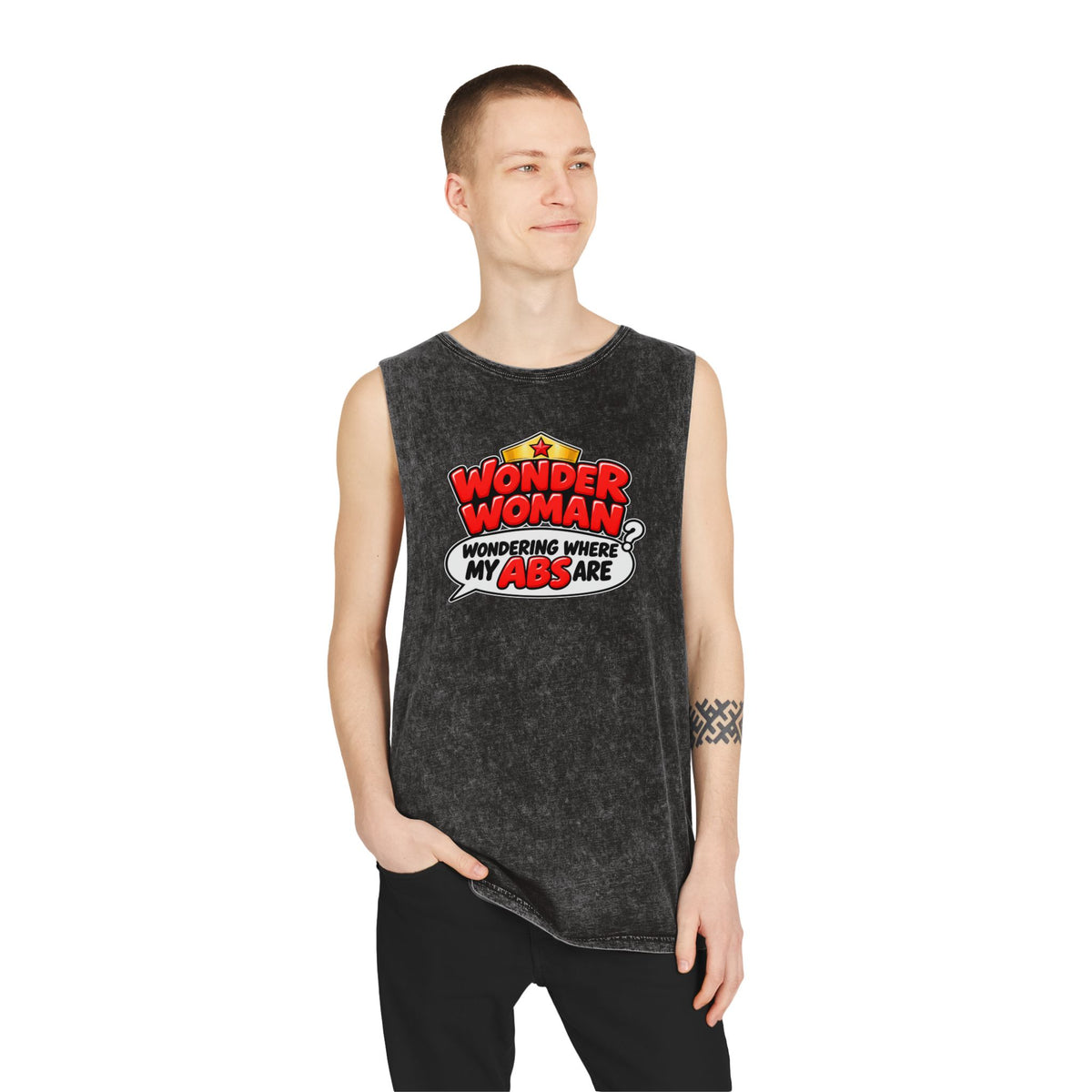 Wondering Where My Abs Are – Stonewash Tank