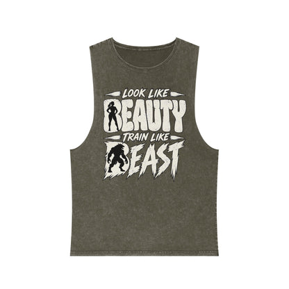 Look Like Beauty / Train Like Beast – Stonewash Tank