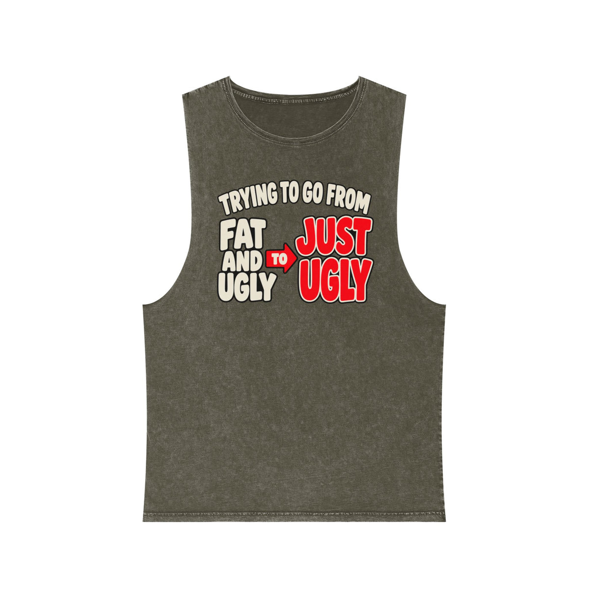 Trying to Go from Fat and Ugly to Just Ugly – Arrow – Stonewash Tank