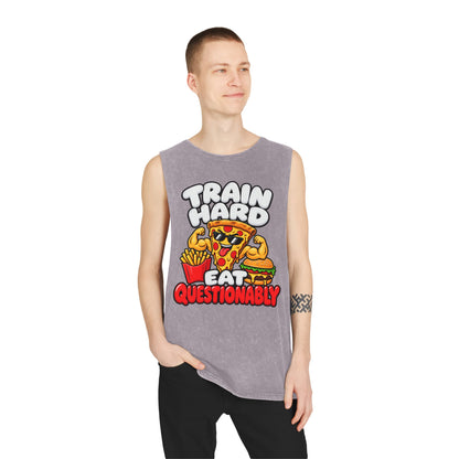 Train Hard Eat Questionably – Stonewash Tank