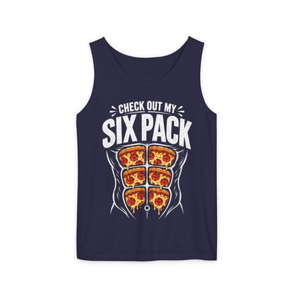 Check Out My Six Pack – Pizza – Comfort Colors Garment-Dyed Tank