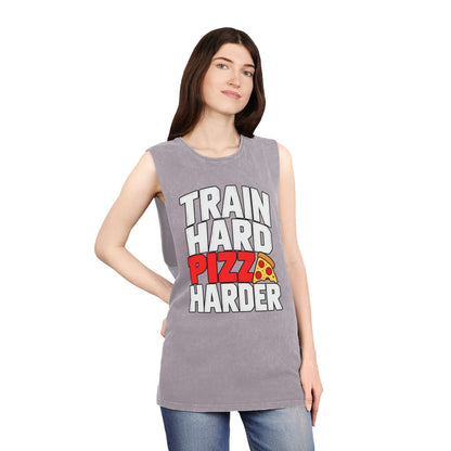 Train Hard Pizza Harder – Stonewash Tank