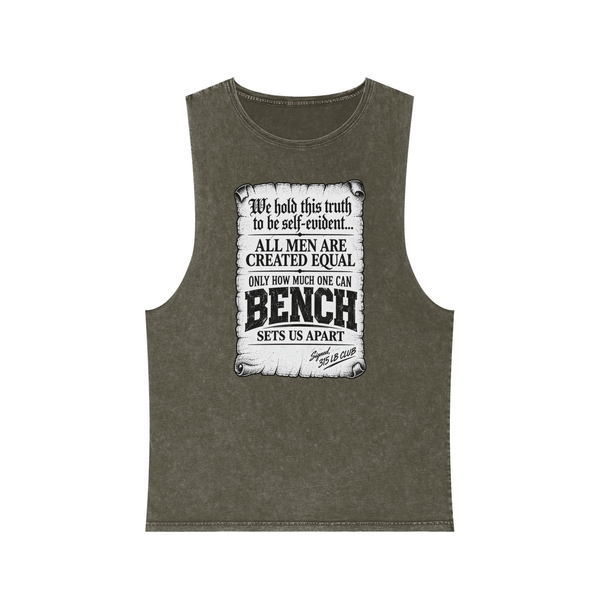 All Men Are Created Equal – Scroll Design – Stonewash Tank