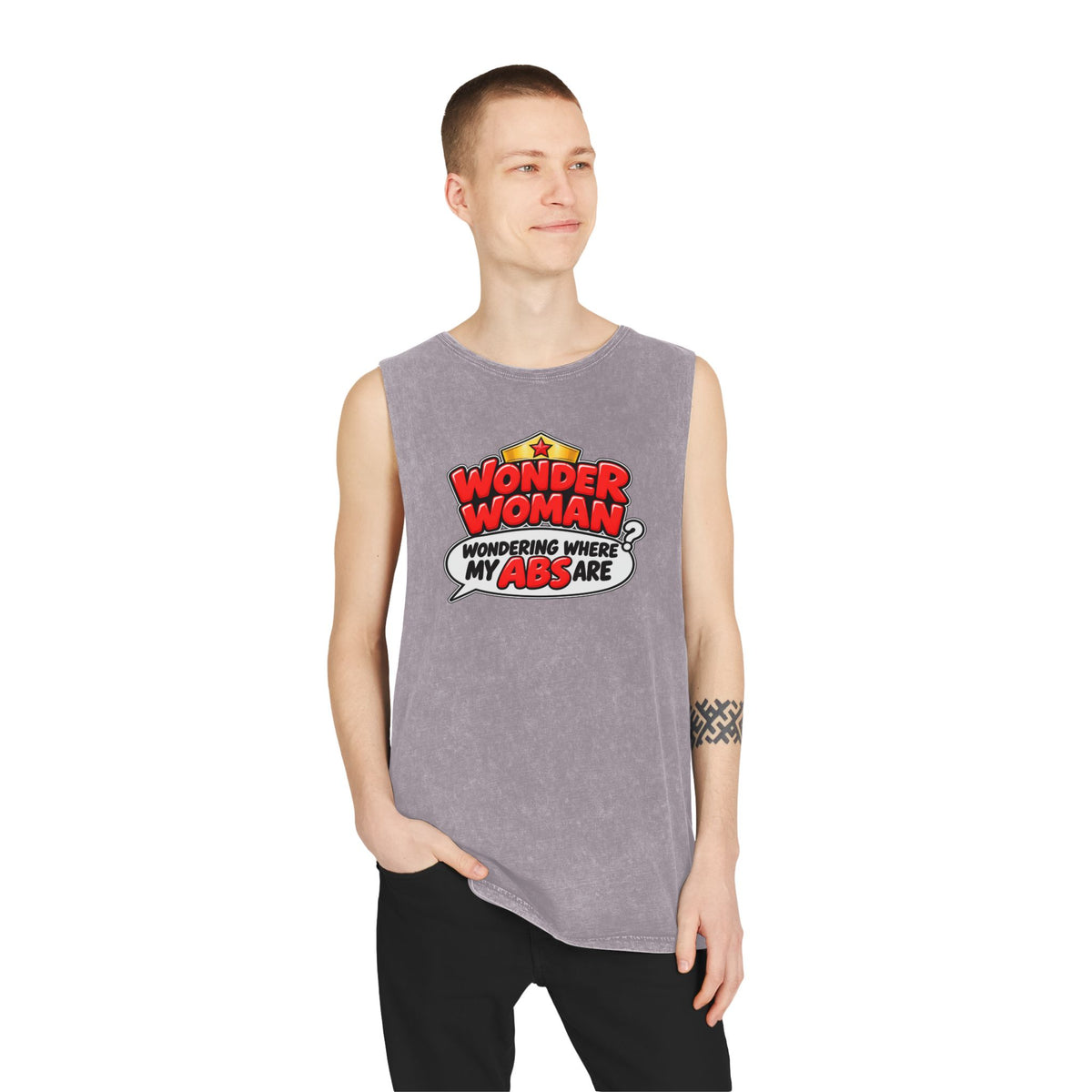Wondering Where My Abs Are – Stonewash Tank