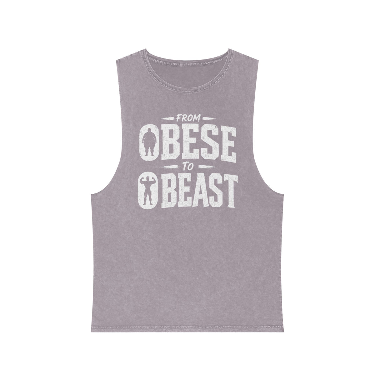 From Obese to Beast Stonewash Tank Top — Motivational Gym Workout Shirt