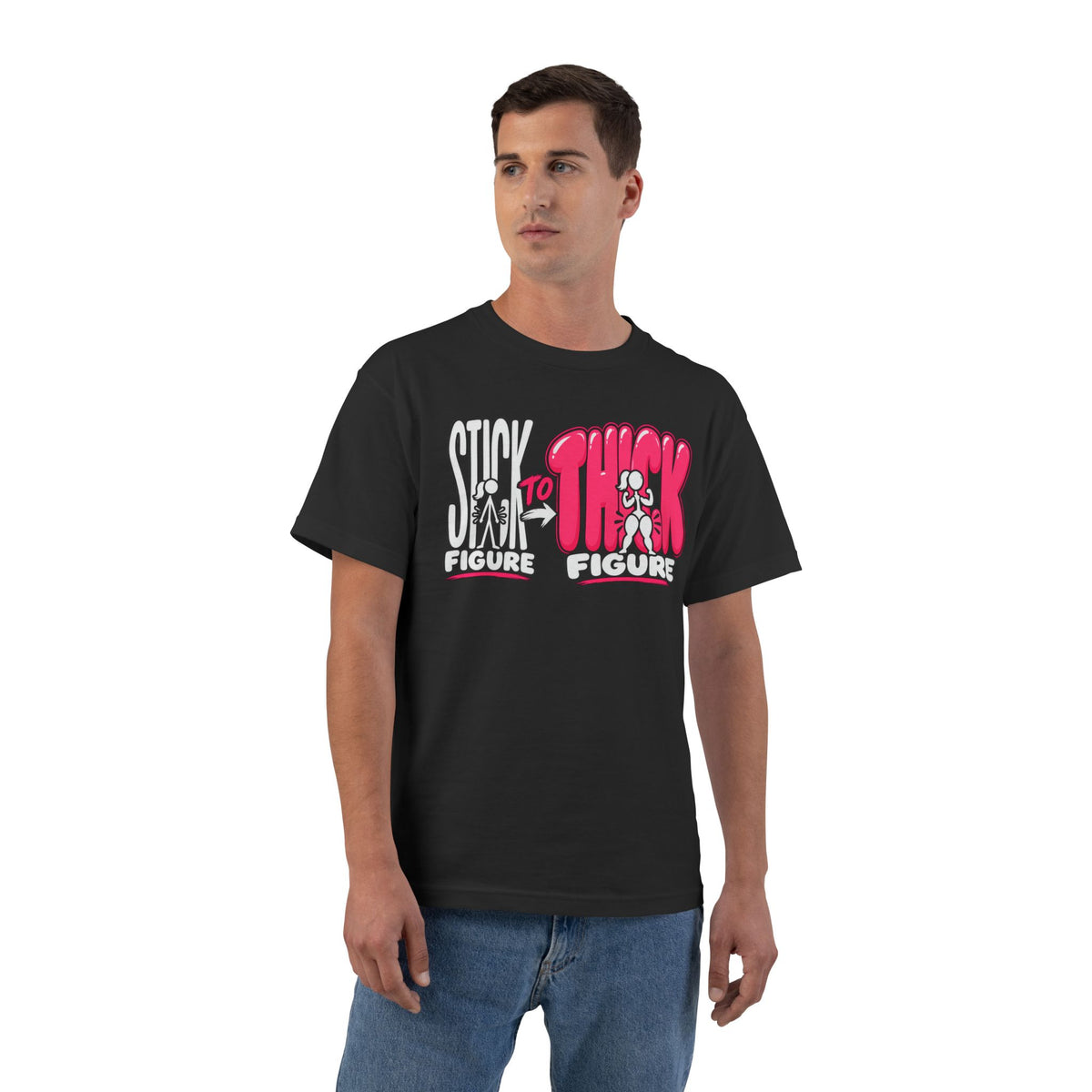 Stick Figure to Thick Figure – Beefy-T Short-Sleeve T-Shirt