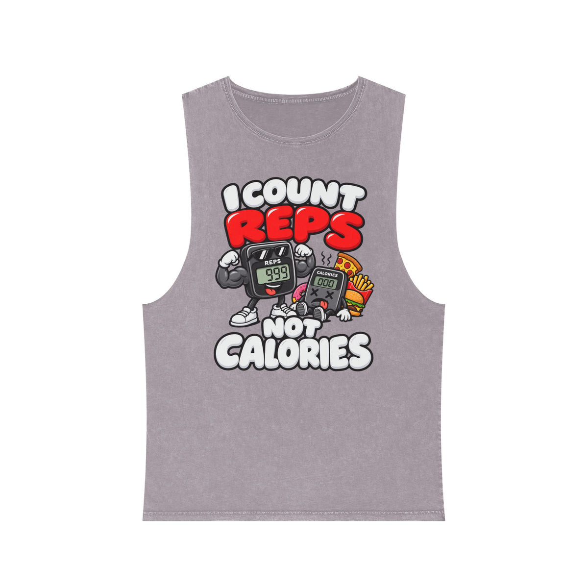 I Count Reps Not Calories – Stonewash Tank
