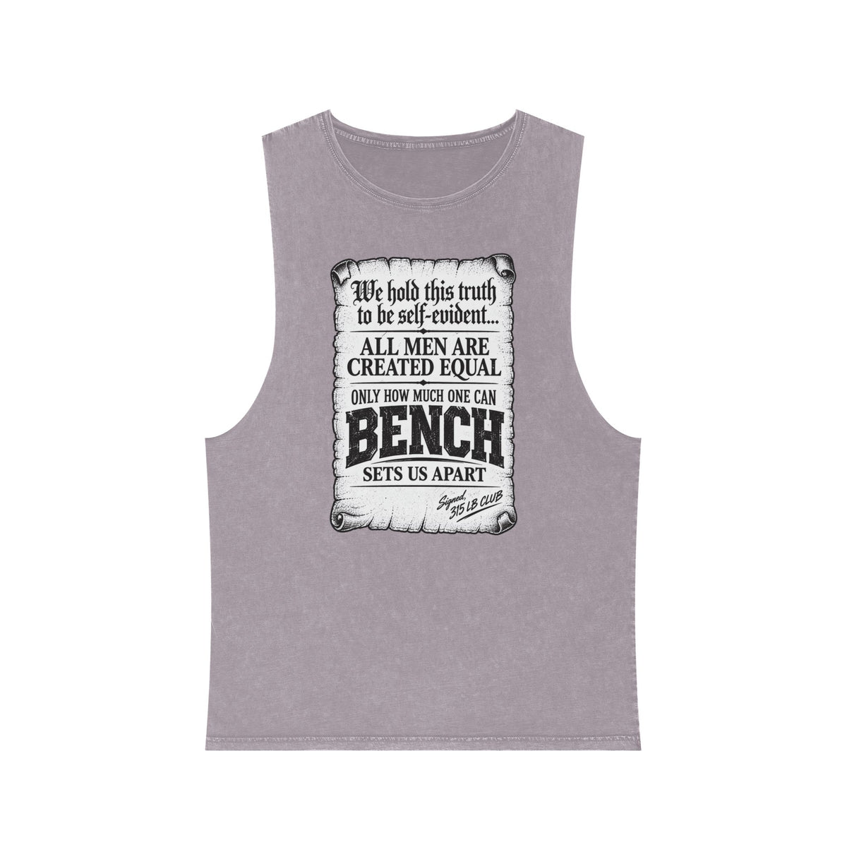 All Men Are Created Equal – Scroll Design – Stonewash Tank