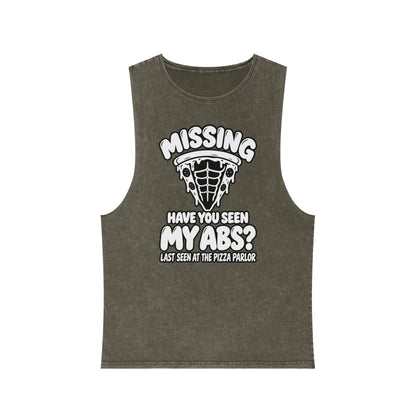 Missing: Have You Seen My Abs? / Last Seen at the Pizza Parlor – Stonewash Tank