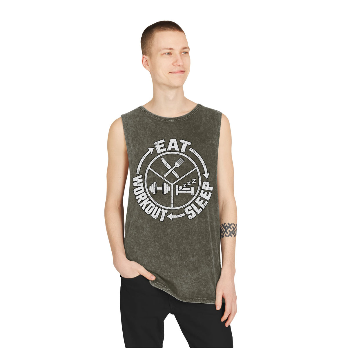Eat Sleep Workout – Stonewash Tank